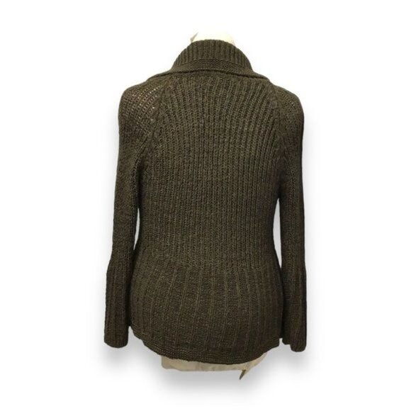 Solola Vintage Women’s Oversize Button Snap Front Cardigan, Olive, size 40EU - Picture 3 of 7
